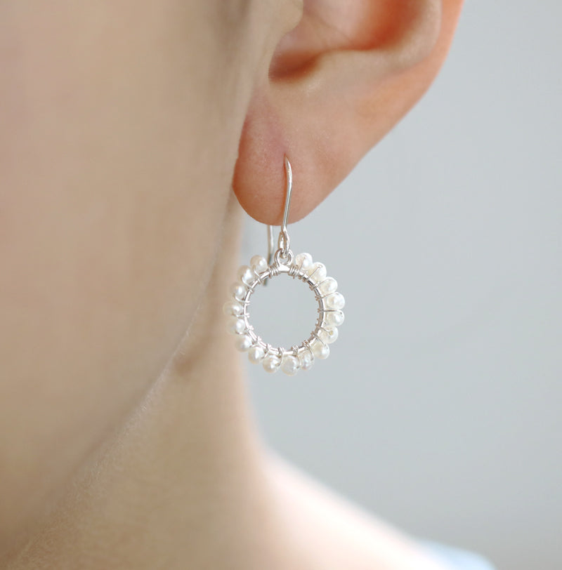 Pearl Wrapped Circular earrings – Mounir Jewellery