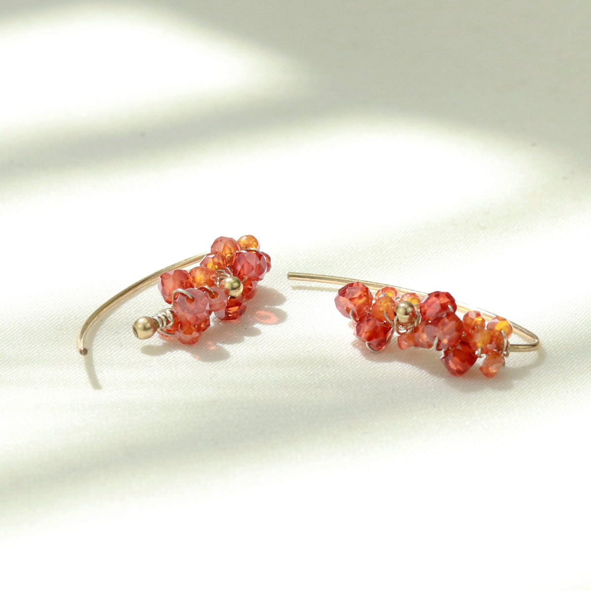 Clustered Orange Zircon Earrings