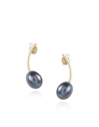 Pearl Curved Stud Earrings