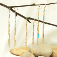 Faceted Gemstone Chain Earrings