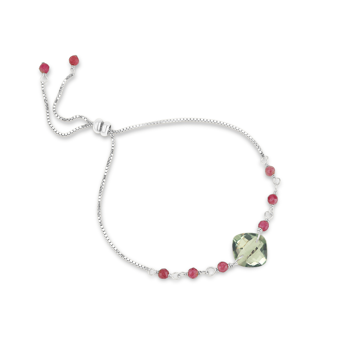 Cushion Cut Gemstone Slider Bracelet