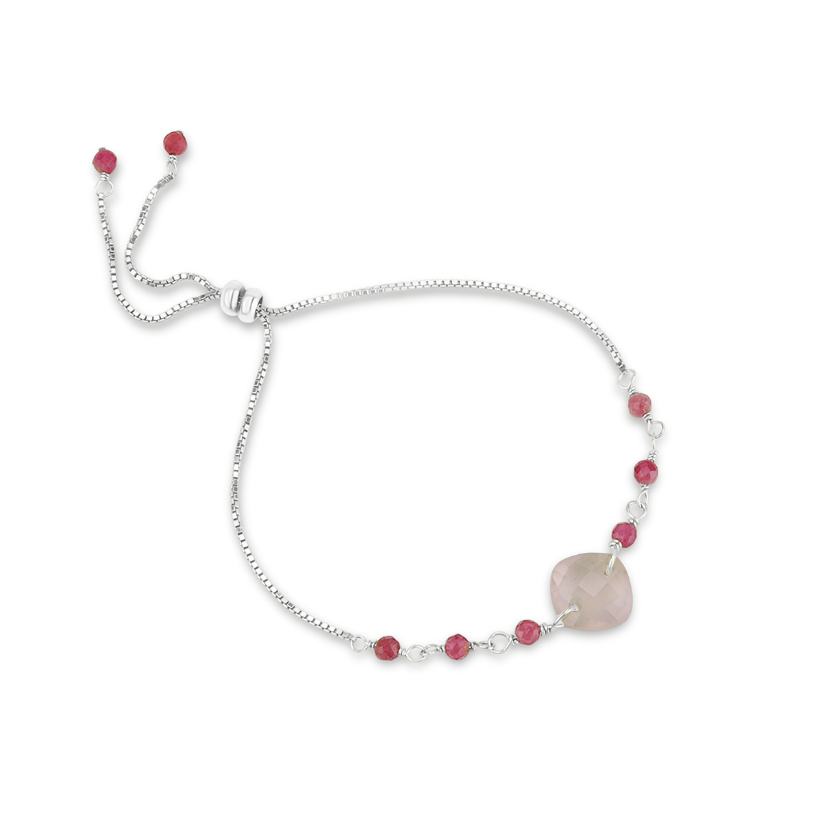 Cushion Cut Gemstone Slider Bracelet