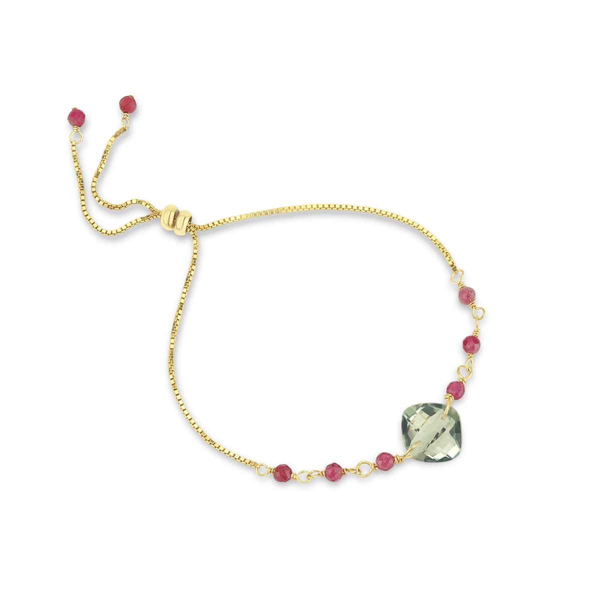 Cushion Cut Gemstone Slider Bracelet