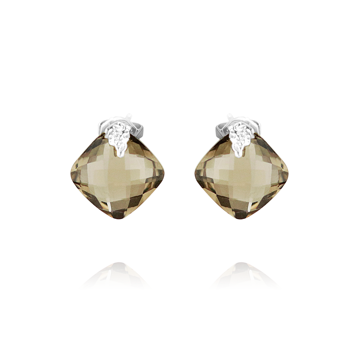 Large Cushion Cut Textured Studs