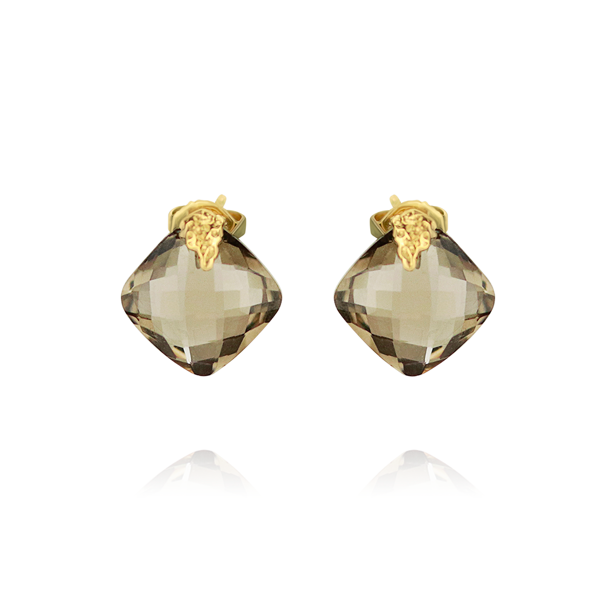 Large Cushion Cut Textured Studs