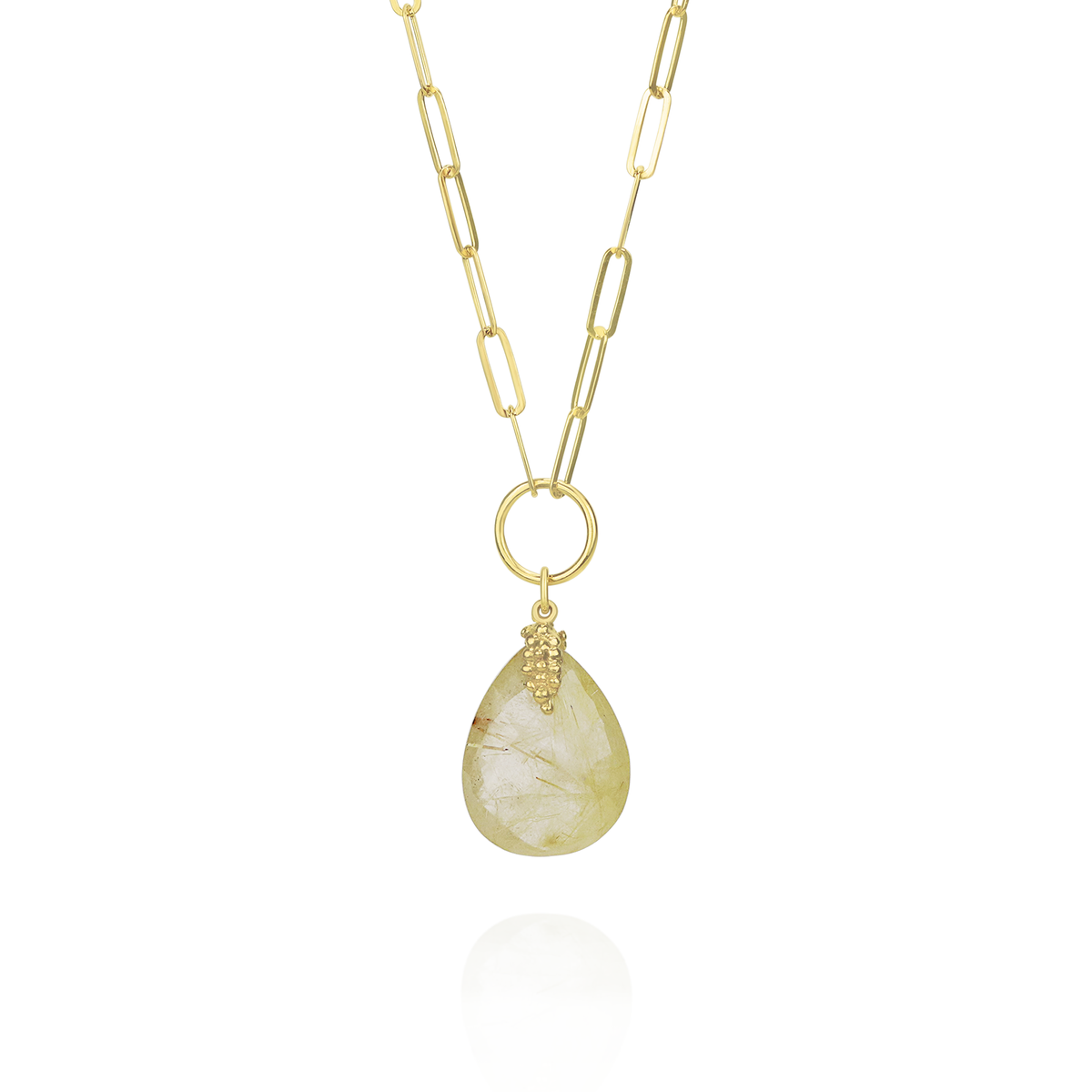 Large Pear Cut Gemstone Necklace