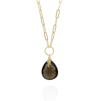 Large Pear Cut Gemstone Necklace