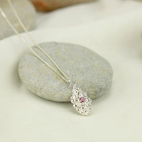 Granulated Texture Pink Tourmaline Pendant