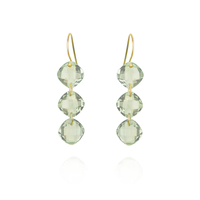 Triple Cushion Cut Gemstone Earrings