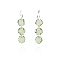 Triple Cushion Cut Gemstone Earrings