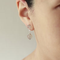 Grey Chalcedony Minaret Earrings