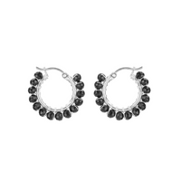 Hinged Faceted Beads Hoops