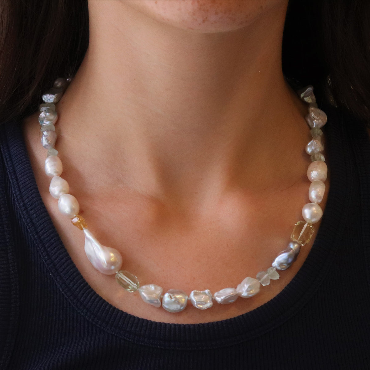 Multi Pearl & Gem Necklace