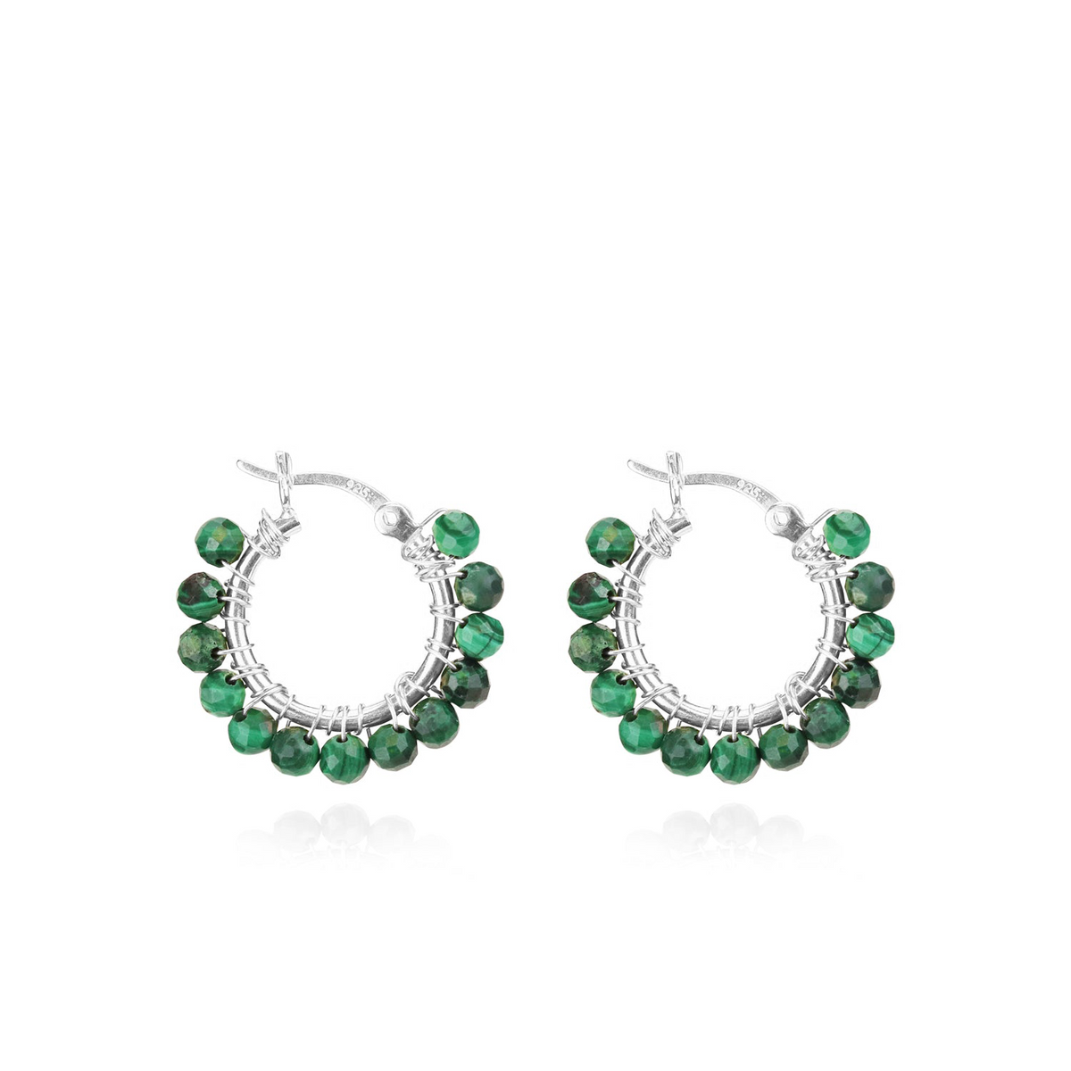 Hinged Faceted Beads Hoops