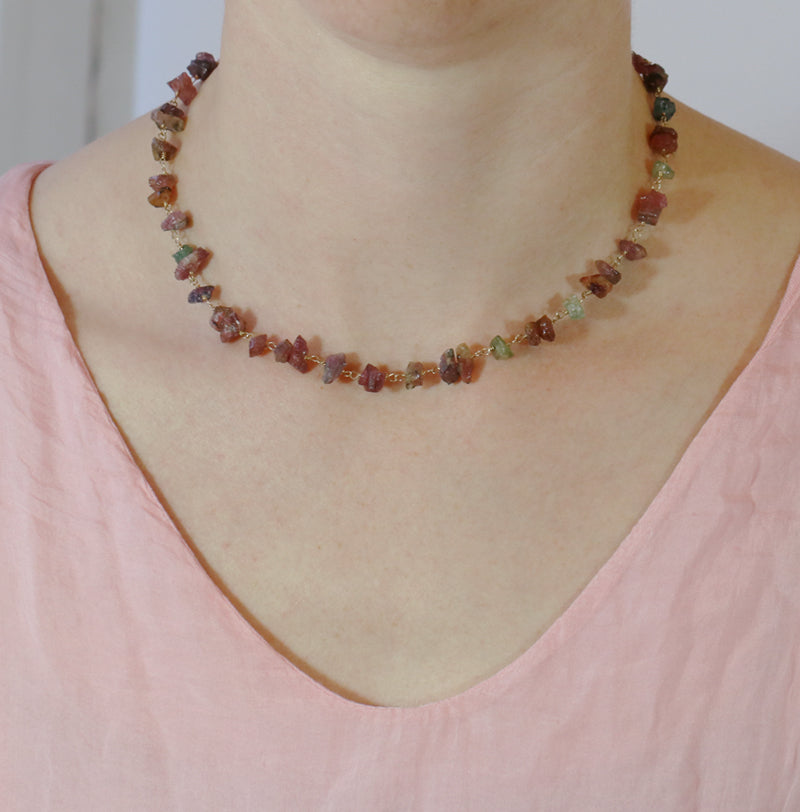 Mixed Rough Tourmaline Necklace