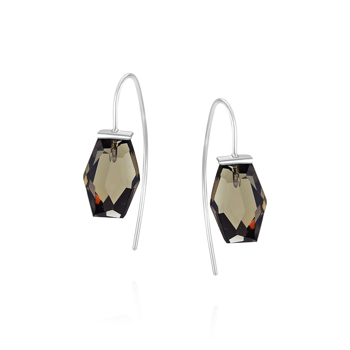 Geometric Gemstone Wire Earrings