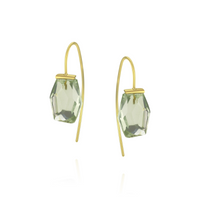 Geometric Gemstone Wire Earrings