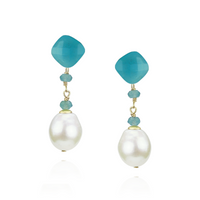 Mismatched Studs & Pearl Drop Earrings