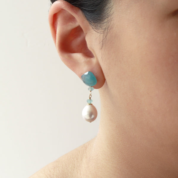 Mismatched Studs & Pearl Drop Earrings