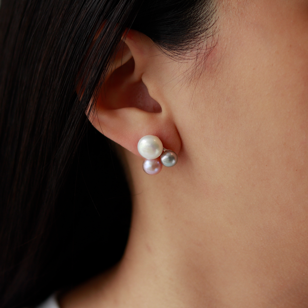 Triple Pearl Studs