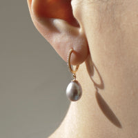 Pearl & Clear Zircon Hoops