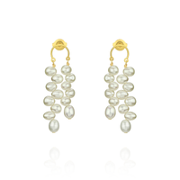 Zigzag Double Drop Pearl Earrings