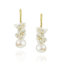 Keshi Pearl Cluster Drop Earrings