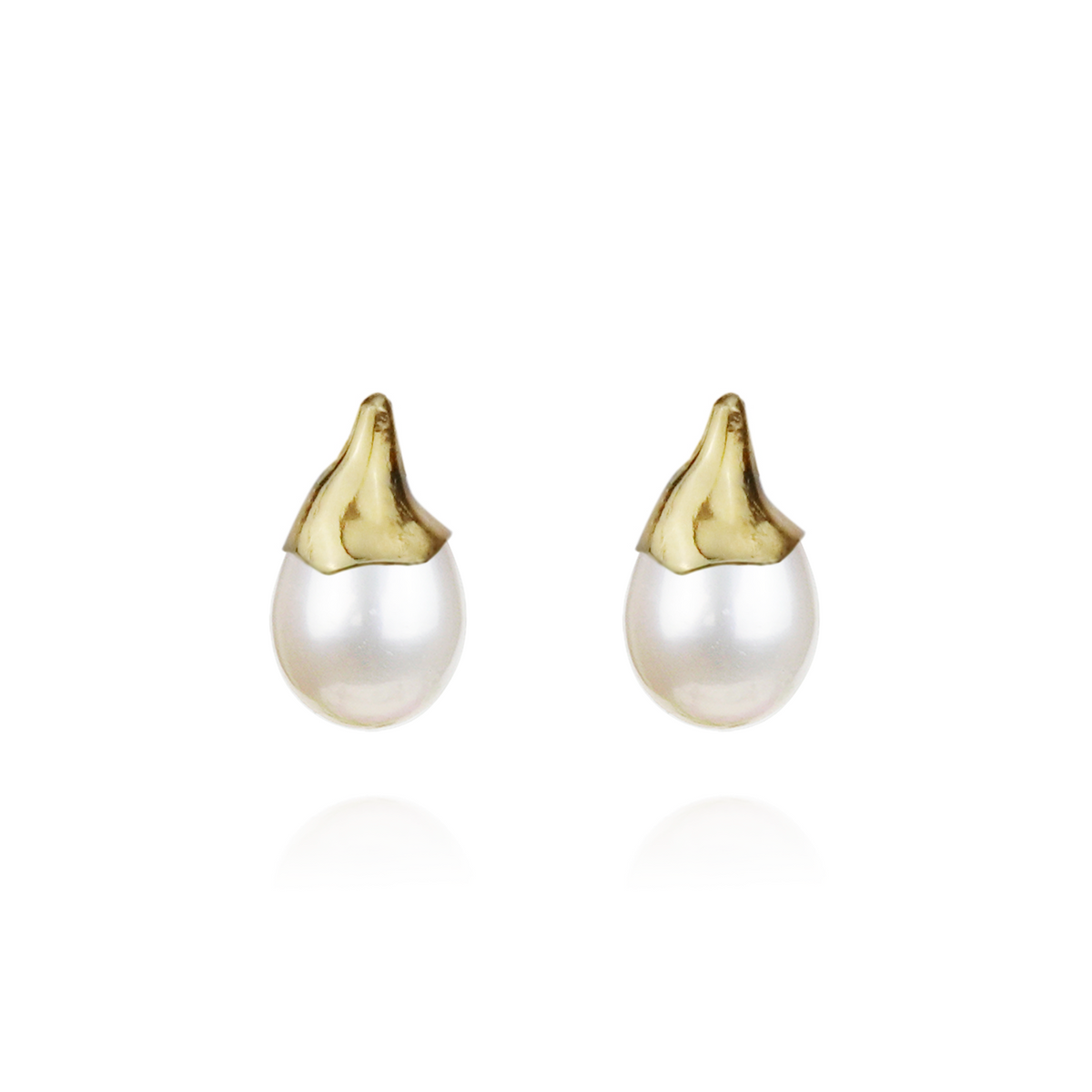 Large Flower Bud Pearl Studs