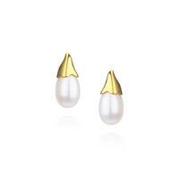 Flower Bud Pearl Studs