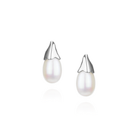 Flower Bud Pearl Studs