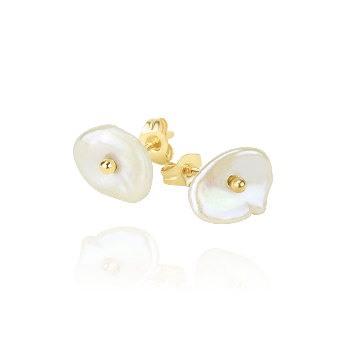 9ct Gold Keishi  Stud Earrings