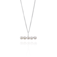 Contrasting Pearl Bar Pendant Necklace