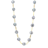 Alternating Pearl & Chain Necklace