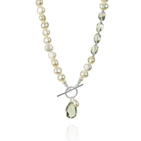 Pearl & Green Amethyst Toggle Pendant