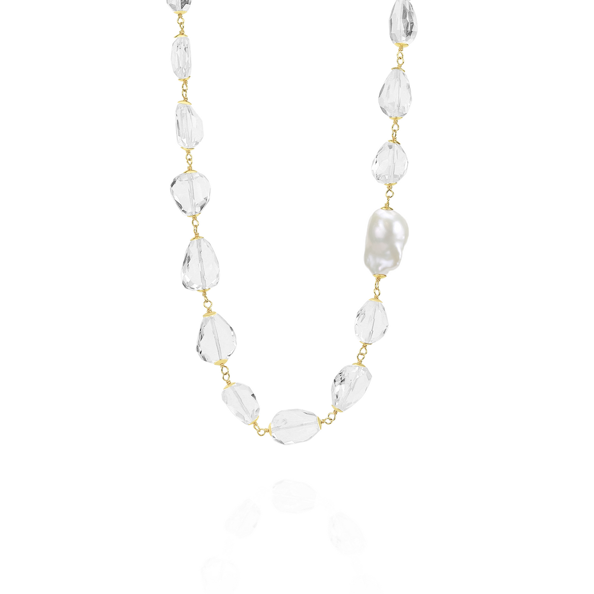 Tumbled Gemstone & Pearl Necklace