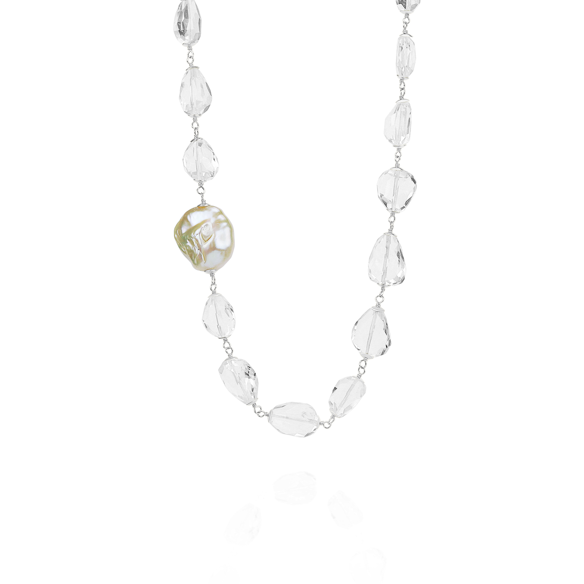 Tumbled Gemstone & Pearl Necklace