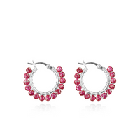 Hinged Faceted Beads Hoops