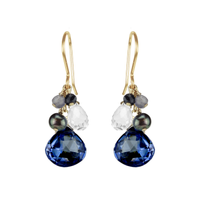 Coloured Zircon Cluster Earrings