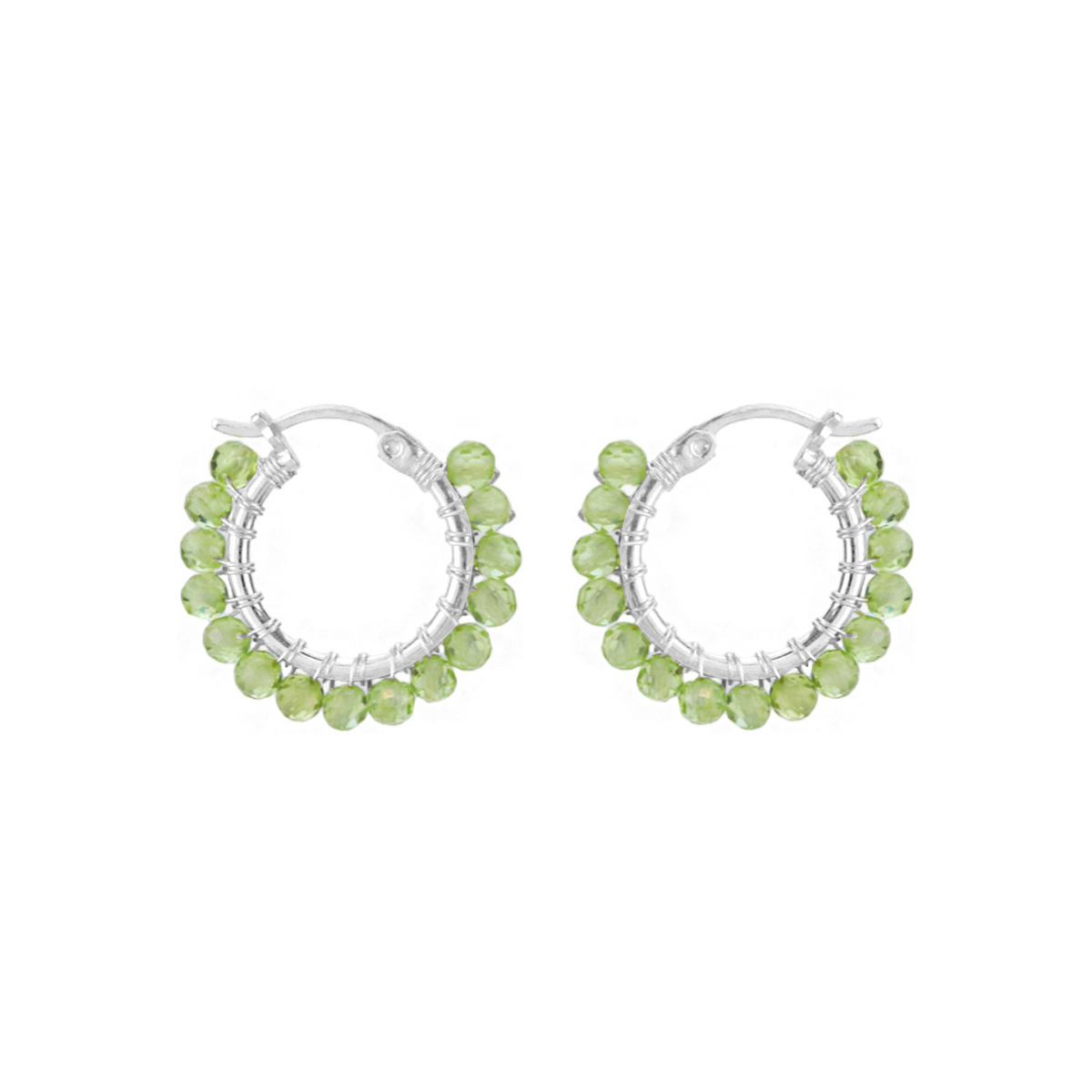 Hinged Faceted Beads Hoops