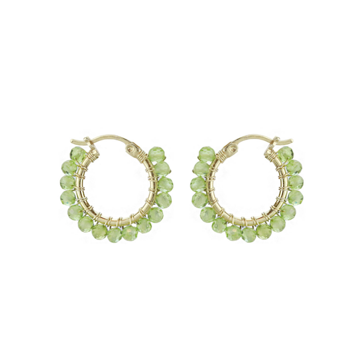 Hinged Faceted Beads Hoops