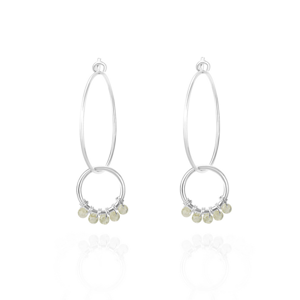 Double Hoop Gem Earrings