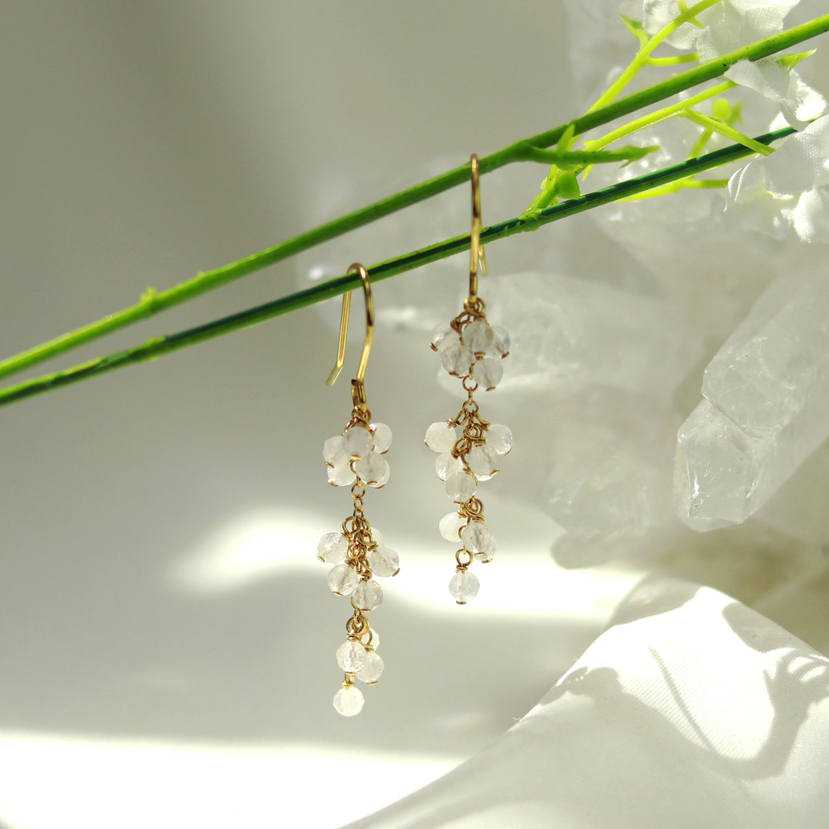 Long Grape Cluster Earrings