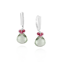 Dainty Gem Drop Latch Back Earrings