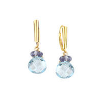 Dainty Gem Drop Latch Back Earrings