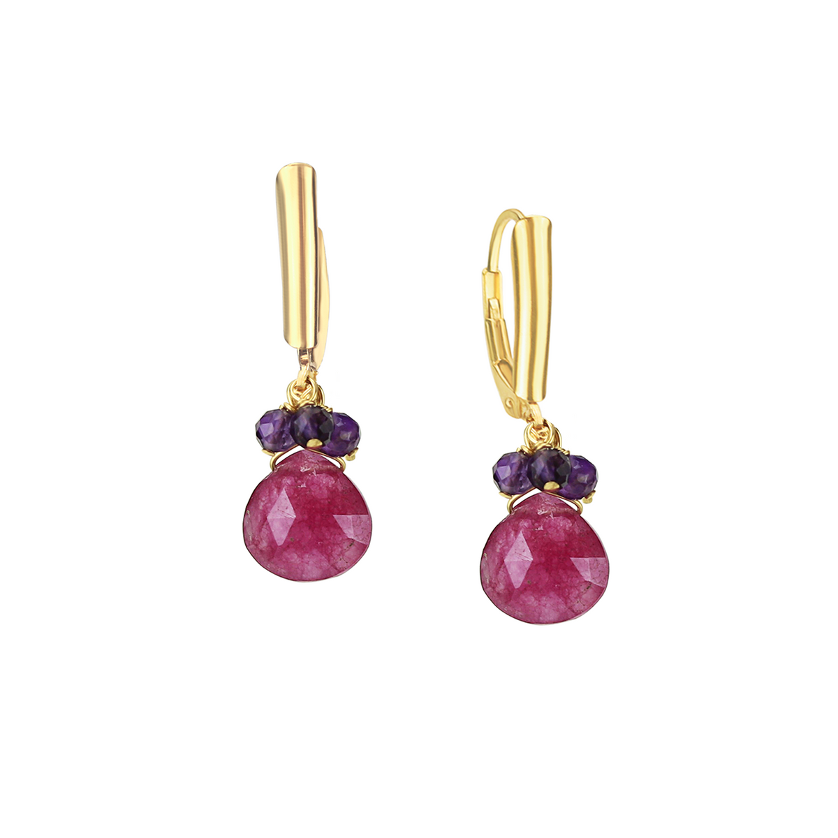 Dainty Gem Drop Latch Back Earrings