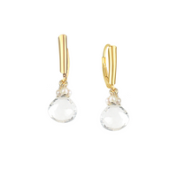 Dainty Gem Drop Latch Back Earrings