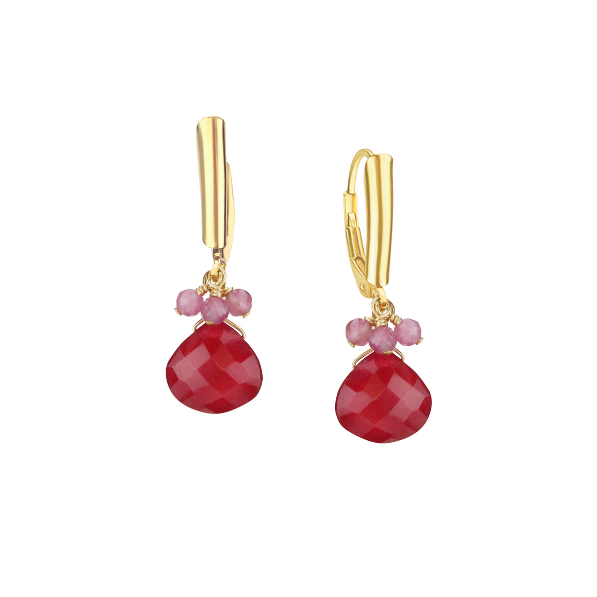 Dainty Gem Drop Latch Back Earrings