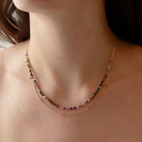 Delicate Chain & Beaded Necklace