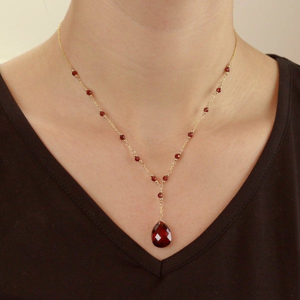 Coloured Zircon Y Necklace