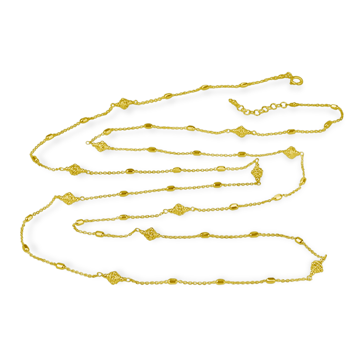 Long Necklace with Granulated Beads